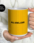 Mug with the Dynamo Dresden 2026-27 Home football shirt design by RIPA Football