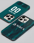 Phone case with the Emelec 2026 Third football shirt design by RIPA Football