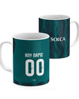 Mug with the Emelec 2026 Third football shirt design by RIPA Football
