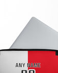 Laptop sleeve with the Feyenoord Rotterdam 2026-27 Home football shirt design by RIPA Football