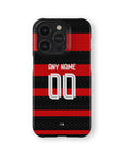 Phone case with the Flamengo 2024 Home football shirt design by RIPA Football