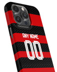Phone case with the Flamengo 2024 Home football shirt design by RIPA Football