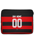 Laptop sleeve with the Flamengo 2024 Home football shirt design by RIPA Football