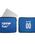 Laptop sleeve with the Hoffenheim 2026-27 Home football shirt design by RIPA Football