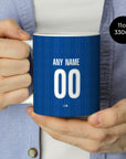 Mug with the Hoffenheim 2026-27 Home football shirt design by RIPA Football