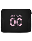 Laptop sleeve with the Inter Miami 2025 Away football shirt design by RIPA Football