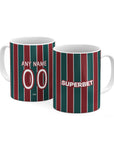 Mug with the Fluminense 2026 Home football shirt design by RIPA Football