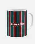 Mug with the Fluminense 2026 Home football shirt design by RIPA Football