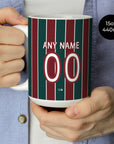 Mug with the Fluminense 2026 Home football shirt design by RIPA Football