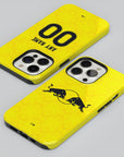 Phone case with the Leeds United 2026-27 Away football shirt design by RIPA Football