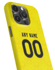 Phone case with the Leeds United 2026-27 Away football shirt design by RIPA Football