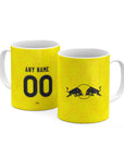 Mug with the Leeds United 2026-27 Away football shirt design by RIPA Football