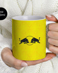 Mug with the Leeds United 2026-27 Away football shirt design by RIPA Football