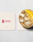 Coaster with the Liverpool 2025-26 Away football shirt design by RIPA Football