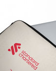 Laptop sleeve with the Liverpool 2025-26 Away football shirt design by RIPA Football