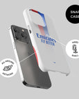 Phone case with the Olympique Lyonnais 2024-25 Home football shirt design by RIPA Football