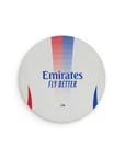 Mouse pad with the Olympique Lyonnais 2024-25 Home football shirt design by RIPA Football