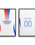 Print with the Olympique Lyonnais 2024-25 Home football shirt design by RIPA Football