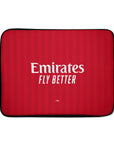 Laptop sleeve with the Olympique Lyonnais 2026-27 Away football shirt design by RIPA Football