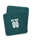 Coaster with the Manchester City 2025-26 Fourth football shirt design by RIPA Football