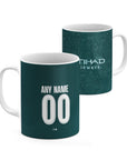 Mug with the Manchester City 2025-26 Fourth football shirt design by RIPA Football