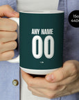 Mug with the Manchester City 2025-26 Fourth football shirt design by RIPA Football