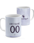 Mug with the Manchester United 2025-26 Away football shirt design by RIPA Football