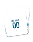 Coaster with the Olympique Marseille 2024-25 Home football shirt design by RIPA Football