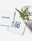 Coaster with the Olympique Marseille 2024-25 Home football shirt design by RIPA Football