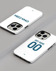 Phone case with the Olympique Marseille 2024-25 Home football shirt design by RIPA Football