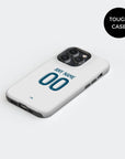 Phone case with the Olympique Marseille 2024-25 Home football shirt design by RIPA Football