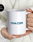 Mug with the Olympique Marseille 2024-25 Home football shirt design by RIPA Football