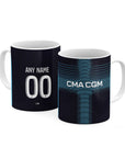 Mug with the Olympique Marseille 2025-26 Away football shirt design by RIPA Football