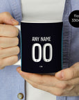 Mug with the Olympique Marseille 2025-26 Away football shirt design by RIPA Football