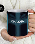 Mug with the Olympique Marseille 2025-26 Away football shirt design by RIPA Football