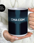Mug with the Olympique Marseille 2025-26 Away football shirt design by RIPA Football