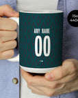 Mug with the Monaco 2024-25 Prematch football shirt design by RIPA Football