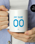 Mug with the Napoli 2026-27 Away football shirt design by RIPA Football