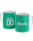 Mug with the Newcastle 2025-26 Away football shirt design by RIPA Football
