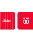 Coaster with the Nottingham Forest 2025-26 Home football shirt design by RIPA Football