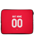 Laptop sleeve with the Nottingham Forest 2025-26 Home football shirt design by RIPA Football