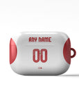 AirPods case with the Olympiacos 2025-26 Away football shirt design by RIPA Football