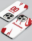 Phone case with the Olympiacos 2025-26 Away football shirt design by RIPA Football