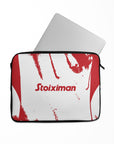 Laptop sleeve with the Olympiacos 2025-26 Away football shirt design by RIPA Football