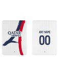 iPad case with the Paris Saint Germain 2025-26 Away football shirt design by RIPA Football