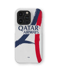 Phone case with the Paris Saint Germain 2025-26 Away football shirt design by RIPA Football