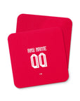 Coaster with the Persija 2026-27 Home football shirt design by RIPA Football