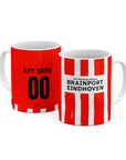 Mug with the PSV 2024-25 Home football shirt design by RIPA Football