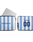Laptop sleeve with the Racing Club 2025-26 Home football shirt design by RIPA Football