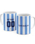 Mug with the Racing Club 2025-26 Home football shirt design by RIPA Football